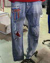 Made in Ohio Blue jeans w/patches